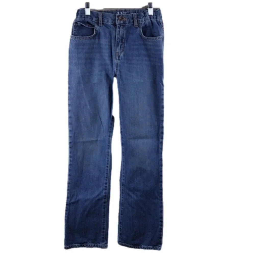Children's Place Dark Medium Wash Five Pocket Mid Rise Boot Cut Denim Jean